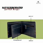 Navy BlueBrown Strip Wallet