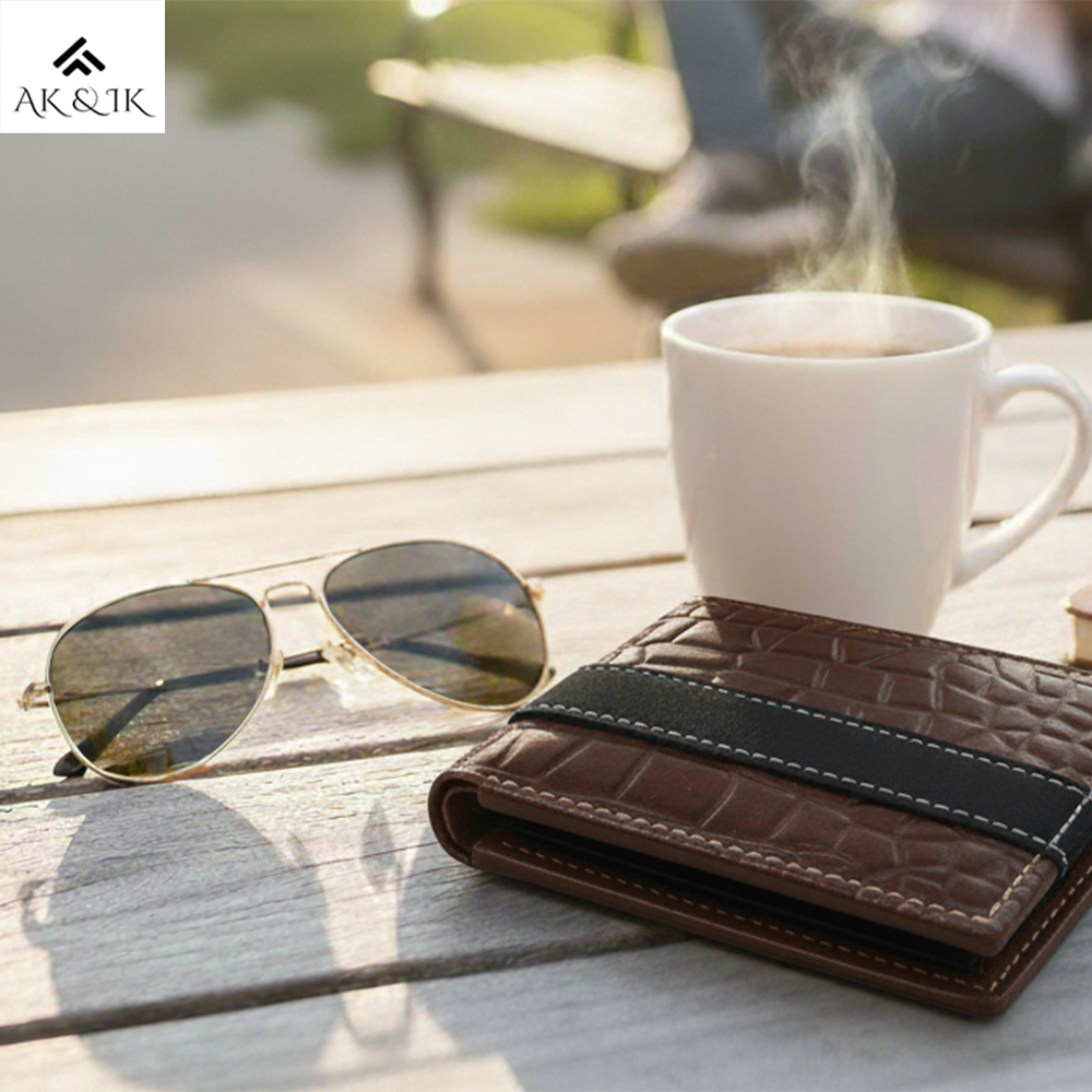 Brown Faux Crocodile Wallet