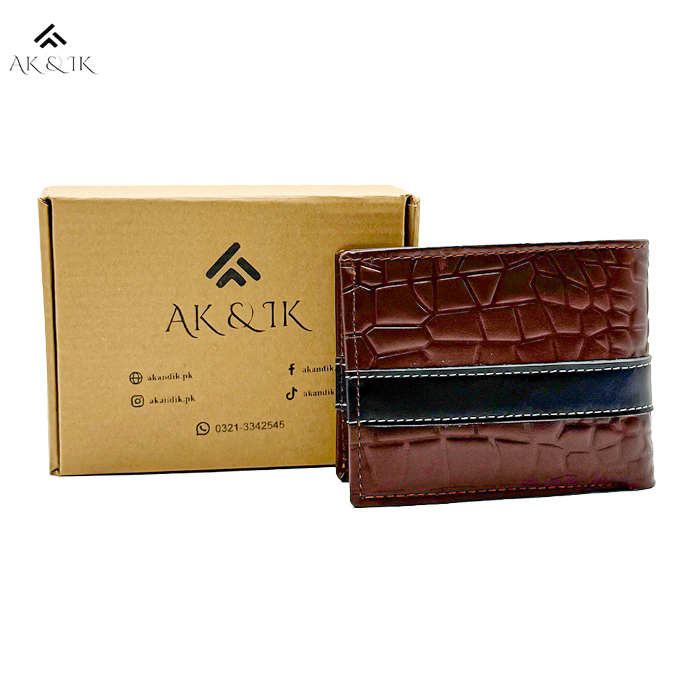 Brown Faux Crocodile Wallet