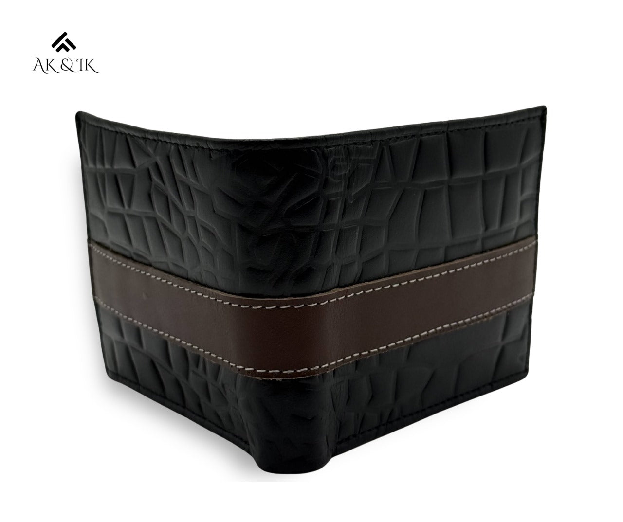 Black Faux Crocodile Wallet