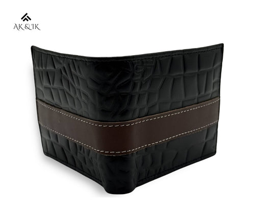 Black Faux Crocodile Wallet