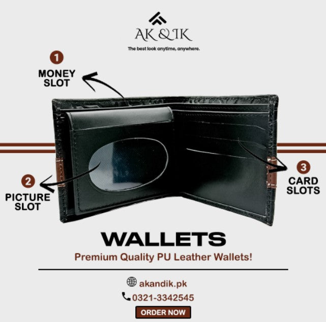 Black Faux Crocodile Wallet