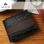 Black Faux Crocodile Wallet